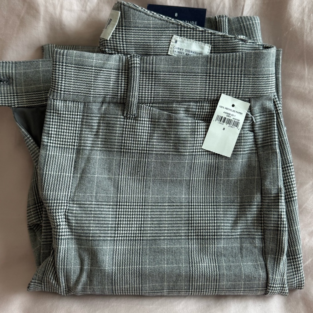 GAP Gray Plaid Ankle Pants